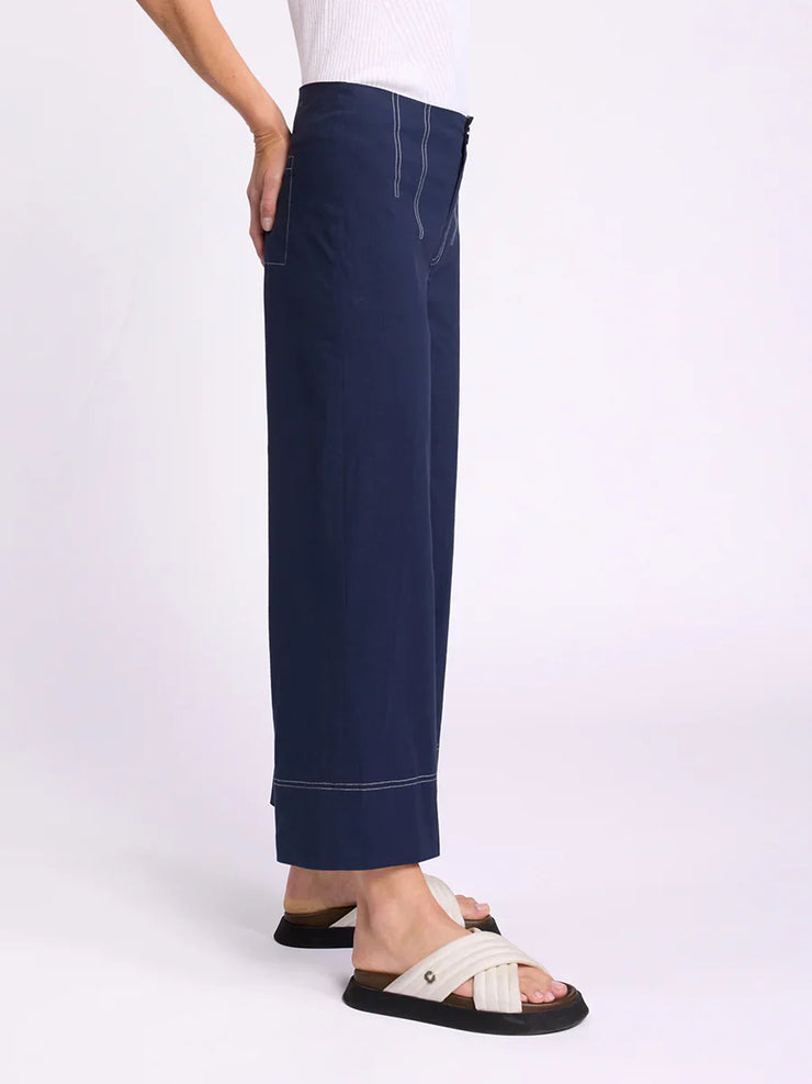 Contrast Stitching Navy Pants See Saw Clothing