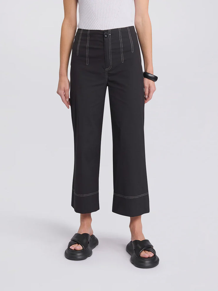 3/4 Wide Leg Pants - Black