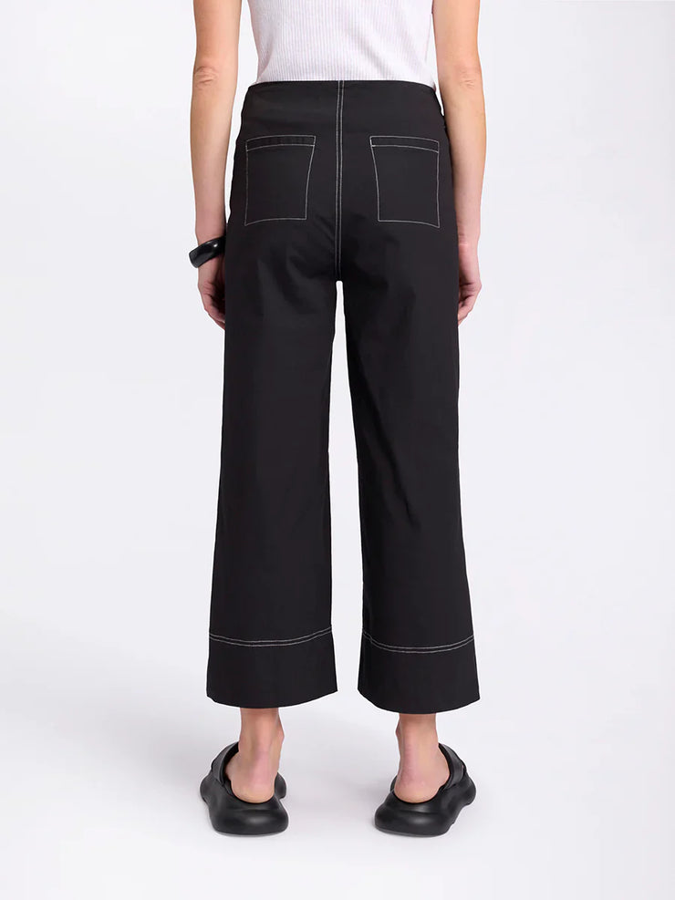 3/4 Wide Leg Pants - Black