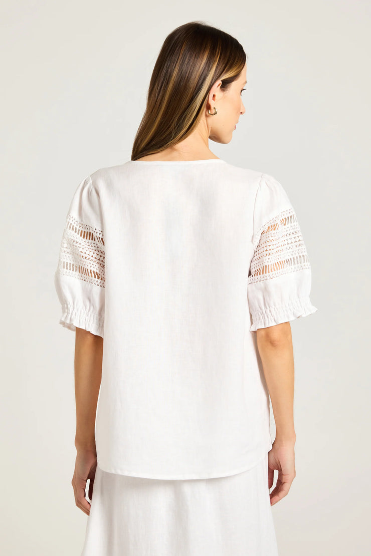 Lotus Shirt Linen White Yarra Trail 