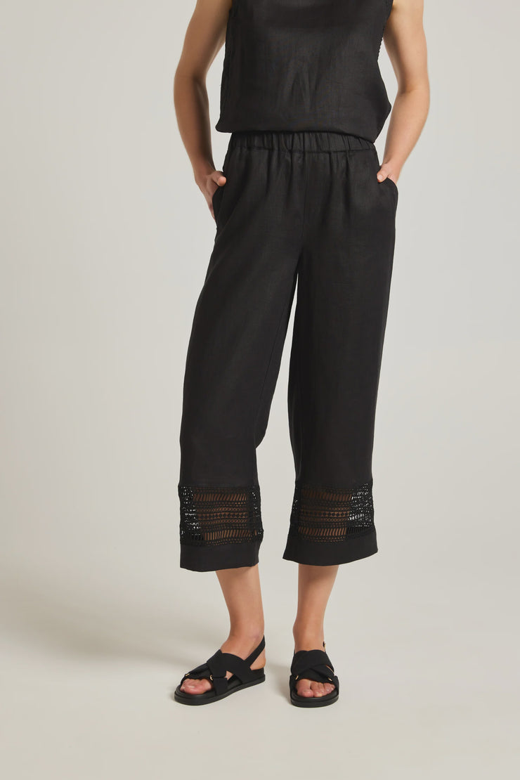 Lotus Pants Black Linen Yarra Trail