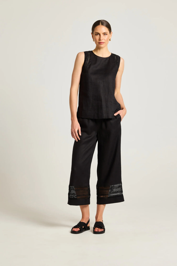 Lotus Pants Black Linen Yarra Trail