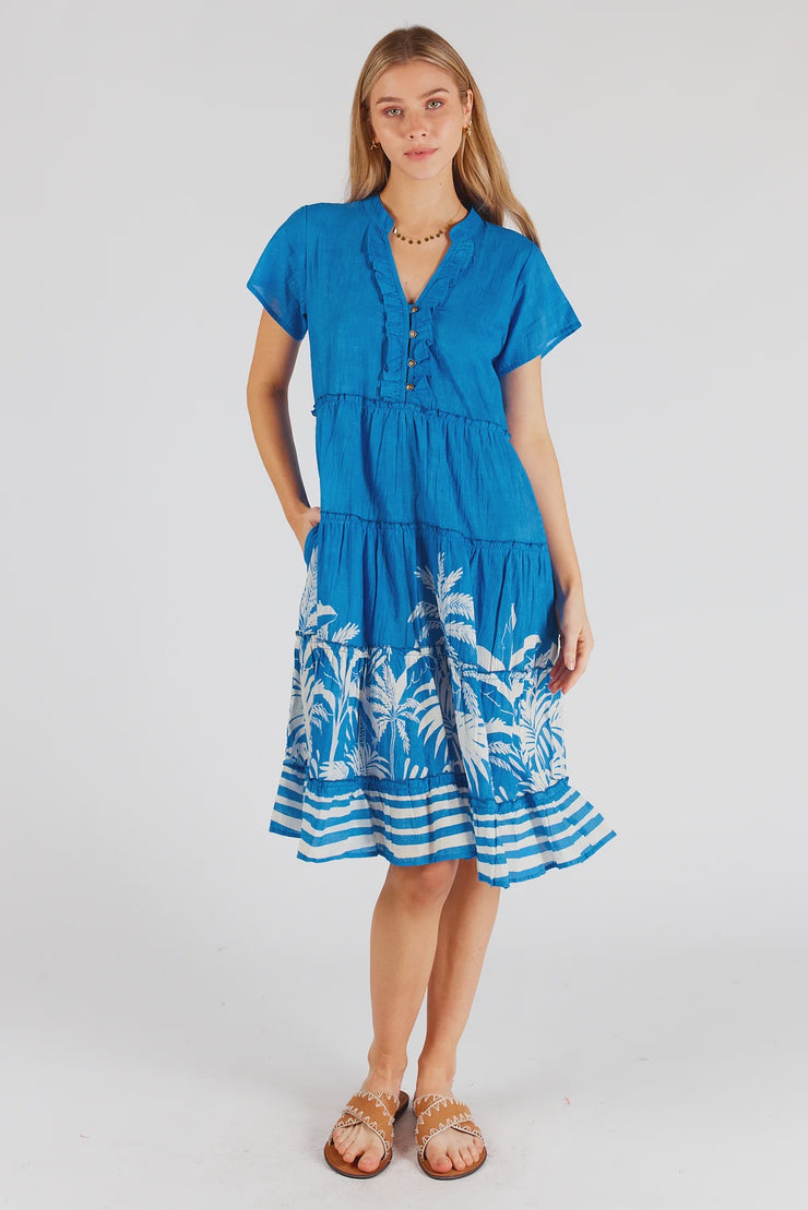 Riley Tiered Dress Navy Blue Lula Life