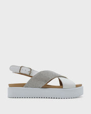 Lindy Silver White Sandals Luna Sole 