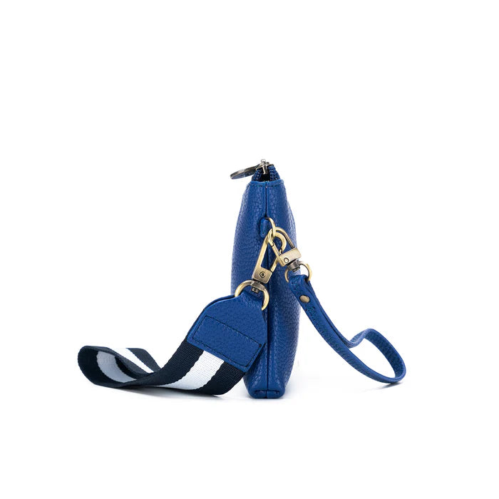 Lylah Cobalt Blue Pouch Black Caviar