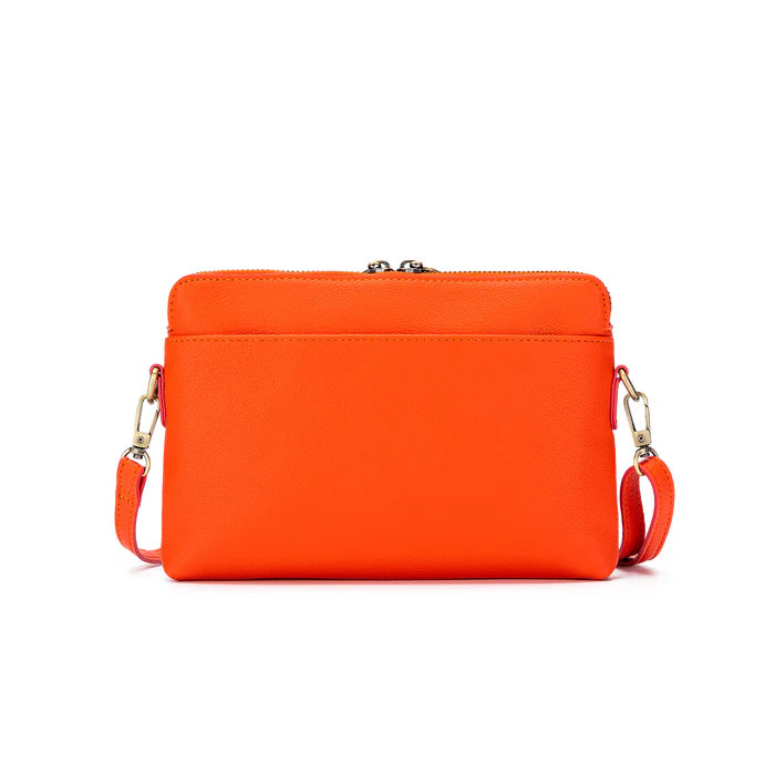 Kiara Orange X/Body Clutch Black Caviar