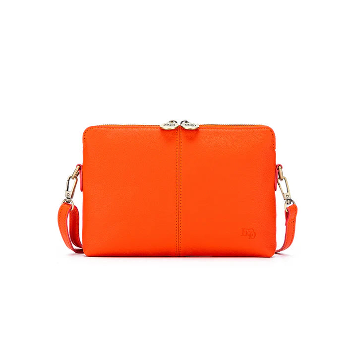 Kiara Orange X/Body Clutch Black Caviar